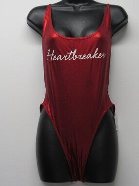 NWT Private Party UO Heartbreaker Red Metallic High Cut Swimsuit sz M/L $110